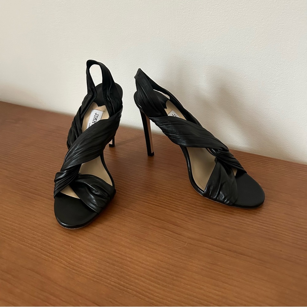 JIMMY CHOO black open toed pump